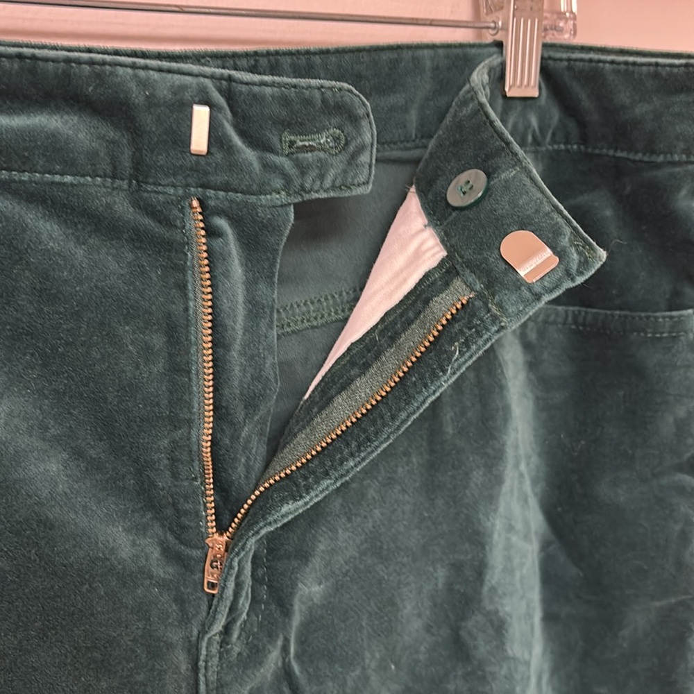 Talbots Green Velveteen Slim Pants - Picture 3 of 8